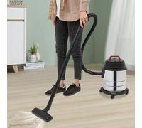 ARBGO Vacío en seco y húmedo de acero inoxidable, vacío de carga de acero inoxidable, vacío de carga en seco y húmedo, 1500 W, recipiente de acero inoxidable de 20 l, conector de soplado, 4 ruedas