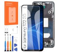 Arbilato Repuesto de pantalla táctil para Samsung Galaxy S22 5G con marco, digitalizador LCD S901, piezas de reparación con herramientas (sin huellas dactilares)