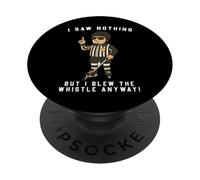 Árbitro ciego de hockey sobre hielo - Funny Cartoon Sport PopSockets PopGrip Adhesivo