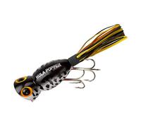 Arbogast Lure Company Hula Popper Señuelo de Pesca, Coach Dog Orange Belly - Yellow/Black Skirt