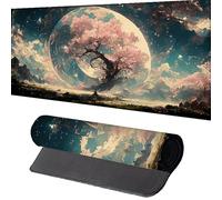 áRbol Alfombrilla Ratón 1500 x 800 x 3mm Alfombrilla EscritorioNegro Mouse Pad con Bordes Cosidos Impermeable Base de Goma Antideslizante Tapete Rato Escritorio para Accesorios de Oficina, Regalo H-P