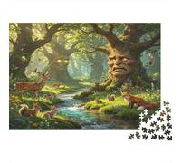 Árbol Antiguo Encantado Puzzle de 1000 Piezas Puzzle para Adultos Papel Animales del Bosque Magia Naturaleza Relajación Foco Decoración Regalo Hogar 70x50cm/1000pcs
