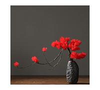 Árbol artificial, bonsái artificial, arce rojo, plantas artificiales con jarrón de piedra, decoración de escritorio, flores artificiales para el hogar, mesa, oficina, escritorio, árbol artificial en