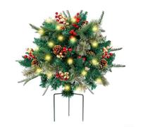 Árbol artificial de camino de 19 pulgadas con estaca de trípode para jardín | 8 modos de iluminación, temporizador automático de 6 horas encendidas/18 horas, LED blanco cálido, brillo festivo