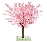 Árbol artificial de cerezo en flor, hecho a mano, para interiores y exteriores, árbol falso de 5 pies de alto con tronco de madera natural y flores realistas para decoración del hogar, oficina, fiesta