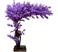 Árbol Artificial De Cerezo Morado, Árbol De Boda Simulado, Tronco De Madera Maciza Y PéTalos Artificiales, Adecuado para DecoracióN Interior Y Exterior,1.2x0.8m/3.9x2.6ft