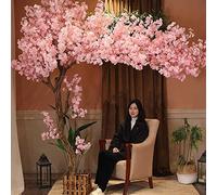 Árbol artificial de cerezo rosa - Decoración para interiores y exteriores para boda, fiesta, impresionante árbol de deseos de imitación de seda Sakura para el hogar, restaurante