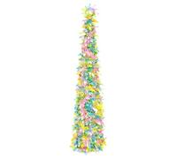 Árbol Artificial en Forma de lápiz - Decoración desplegable con Lentejuelas de 4.9 ft, Planta navideña Colorida Brillante para el hogar y la Mesa, Chimenea o de Eventos de Invierno, diseño lige