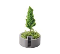 Árbol artificial realista de pino verde en maceta para casas de muñecas, accesorio de decoración en miniatura, casa de muñecas, accesorios de planta