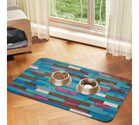 Árbol Azul Colorido,Tapete Impermeable para Comida de Mascotas, manteles Individuales para Comida y Agua para Perros y Gatos, tapetes de Cuero sintético para Comida.,40x60cm