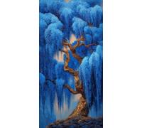 Árbol Azul Diamond Painting Adultos, 5D Pintura Diamante Árbol Fantástico Cuadro Diamantes Kit Completo 80x200cm, DIY Manualidades Adultos Pintar con Diamantes para Decoración de Hogar (RD871)