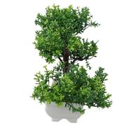 Árbol bonsái artificial de plástico para uso doméstico y de oficina, planta falsa de simulación con maceta, adecuado para armarios, jardín, centro comercial y fotografía (verde)