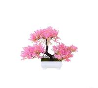 Árbol bonsái con maceta, planta artificial, decoración de árbol falso, planta decorativa de pino bonsái en maceta, árbol ornamental de escritorio, vegetación realista (rosa)