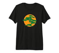 Árbol bonsái con Sol Naranja japonés Karate Zen Camiseta Premium