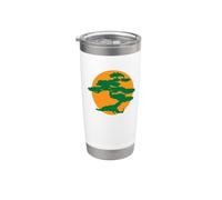 Árbol bonsái con sol naranja japonés Karate Zen Vaso térmico de acero inoxidable de doble pared