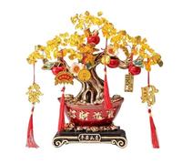 Árbol Bonsái de Cristal Adorno de árbol dinero cristal, lingote oro la fortuna, decoración inauguración casa Decoración de mesa(Red)