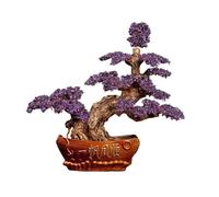Árbol Bonsái de Cristal Adornos de cristal for árbol la fortuna, artesanías decorativas for el del dinero, obras arte for riqueza en hogar y sala estar Decoración de mesa(Purple)