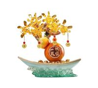 Árbol Bonsái de Cristal Árbol de dinero cristal con base, adorno for la fortuna, riqueza y buena suerte Decoración de mesa(Blue)