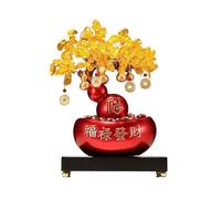 Árbol Bonsái de Cristal Árbol de dinero cristal con base, adorno for la fortuna y riqueza, ideal for enfriador vino en casa Decoración de mesa(Red)