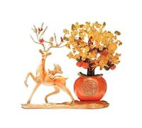 Árbol Bonsái de Cristal Árbol de la fortuna caqui y citrino Ruyi, decoración mesa for enfriador vino sala estar Decoración de mesa