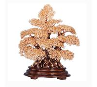 Árbol Bonsái de Cristal Árbol de la fortuna citrino for interiores, árbol dinero cristal for decoración oficina, bonsái con suerte Feng Shui Decoración de mesa