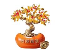 Árbol Bonsái de Cristal Árbol de la fortuna citrino mesa, adornos for mueble TV sala estar, decoraciones Feng Shui for oficina Decoración de mesa