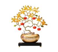 Árbol Bonsái de Cristal Árbol de la fortuna cristal con base decorativa y lingotes oro for decoración del hogar Decoración de mesa(Gold)