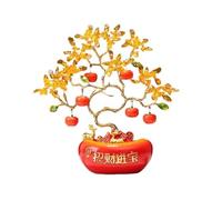 Árbol Bonsái de Cristal Árbol de la fortuna cristal for prosperidad y riqueza en el hogar, adorno Feng Shui for sala estar oficina Decoración de mesa(Orange)