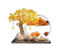 Árbol Bonsái de Cristal Árbol de la fortuna cristal for sala estar, adorno pintura arenas movedizas citrino, decoración for inauguración oficina en casa Decoración de mesa(Orange)