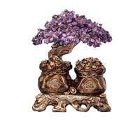 Árbol Bonsái de Cristal Árbol de la fortuna for el hogar, árbol cristal Feng Shui, adornos for sala estar y celebración inauguración Decoración de mesa(Purple)