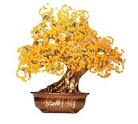Árbol Bonsái de Cristal Árbol de la Fortuna for Entrada, Decoración, Pieza Calcedonia, Hogar, Sala Estar, TV, Invitando a Riqueza, Sacudiendo el Dinero Decoración de mesa