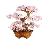 Árbol Bonsái de Cristal Bonsái de árbol cristal for la armonía y prosperidad: adorno equilibrante for el hogar según Feng Shui Decoración de mesa(Pink)