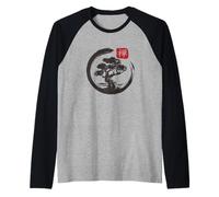 Árbol Bonsái En el Budismo Zen japonés Naturaleza Espiritual Camiseta Manga Raglan