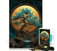 Árbol bonsái estilizado con Cascada, Rompecabezas de 1000 Piezas para Adultos, Regalo para ejercitar la Mente, Juguete Divertido y silencioso, diseño para armar, 38x26cm
