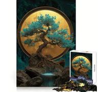 Árbol bonsái estilizado con Cascada, Rompecabezas de 1000 Piezas para Adultos, Regalo para ejercitar la Mente, Juguete Divertido y silencioso, diseño para armar, 38x26cm