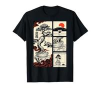 Árbol bonsái japonés cómic Ukiyo-e Zen Garden Art Camiseta