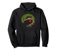 Árbol bonsái japonés Sol Rojo Minimalista Silueta Zen Arte Sudadera con Capucha