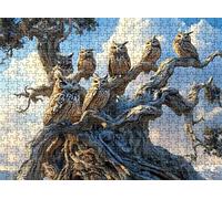 Árbol búho Puzzle 1500 Piezas Adultos, Rompecabezas con Letras en la Parte Posterior - Piezas Que Encajan Perfectamente, Reto de Concentración, Regalo para Mujer y Decoración Hogar, 87 x 57 cm w0-835