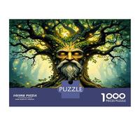 Árbol, Cara, raíz, Hoja 1000 Piezas Puzzle Premium Espíritu del Bosque Antiguo Puzzle Clásico, Cartón Grueso - Ultra Difícil, Antiestrés Total, Ideal para Diversión En Casa 52x38cm/1000pcs