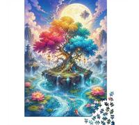 Árbol cascada Lotus 1000 piezas Mini rompecabezas para familia difícil | 70x50cm cartón decoración salón estructura durable regalo amigo relajación espíritu