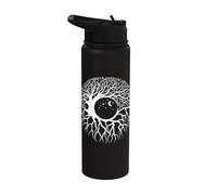 Árbol celestial de la vida, diseño Yin Yang, luna mística y raíces Stainless Steel Insulated Water Bottle
