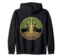 Árbol Celta Yggdrasil Norse Runes All Seeing Eye Art Sudadera con Capucha