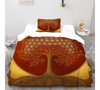 Árbol Círculo Funda Edrojoon 2 Piezas con Impresión En 3D Aesthetic bosquePlants con 1 Fundas De Almohada Single（135x200cm） 100% Microfibra Ropa De Cama para Adultos Y Niñas