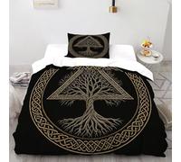 Árbol Círculo Funda Edrojoon 2 Piezas con Impresión En 3D Celtic Land Tree con Funda Almohada Single（135x200cm） 100% Microfibra Ropa De Cama para Niñosy Hombres