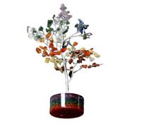 Árbol con Piedras Chakras Base Orgonita Mineral 18 cm Amatista Orgonite Chacra Vida Gracia y Paz Árbol de la Vida