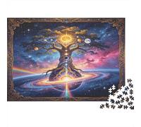 Árbol Cósmico de la Vida Puzzle de 1000 Piezas Papel para Adultos Escena Espacial Fantástica Juego de Puzzle 1000 Piezas Relajación Hogar Regalo 38x26cm/1000pcs