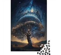 Árbol cósmico Starlight 1000 Piezas Cartón Resistente Rompecabezas Clásicos para Adultos Niños Imposible Difícil Desafío Descompresión Y Decoración De Paredes Idea De Regalo 52x38cm/1000pcs