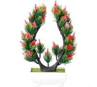 Árbol de acacia de flores de seda en maceta decorativa para centros de mesa de boda, accesorios de fotografía al aire libre y decoración del espacio vital (rosa)