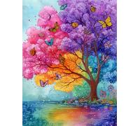 Árbol de Acuarela Puzzle de 1500 Piezas para Adultos, Rompecabezas Adultos 1500 Piezas Mariposa Incluye Póster, Entretenimiento Educativo, Juego de Habilidad para Toda La Familia, Medidas:87x57cm