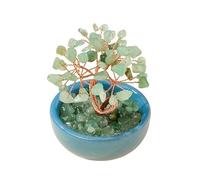 Árbol de Amatista, Árbol de Piedras Preciosas de Cristal Curativo Natural, Bonsái Feng Shui, Decoración de Oficina en Casa, Objetos para Vivir, Regalos de Cristal (Aventurina Verde)